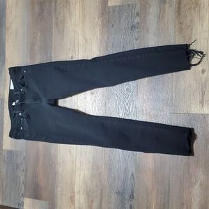 Rag & bone black raw hem crop jeans ankle skinny